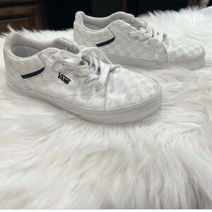 Vans Cream and White Checkered Shoes
